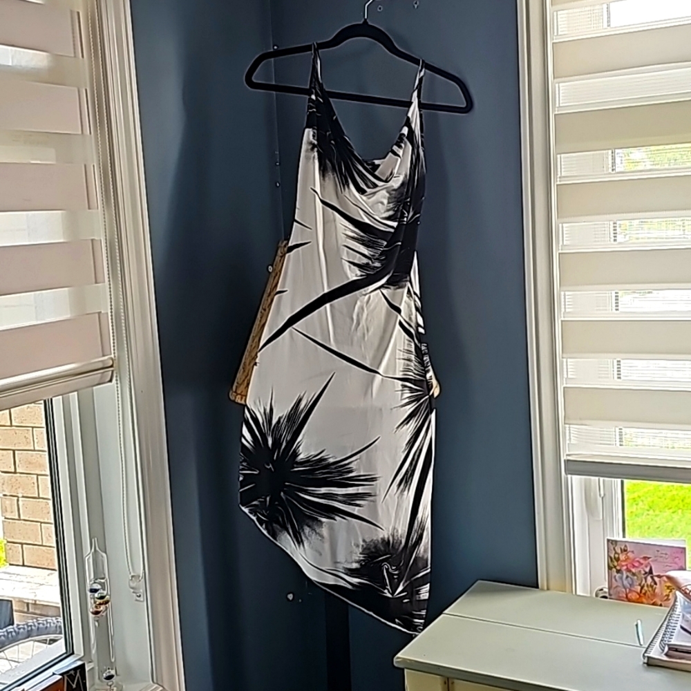 Marina Paris summer dress Made in France. Size S White and Black